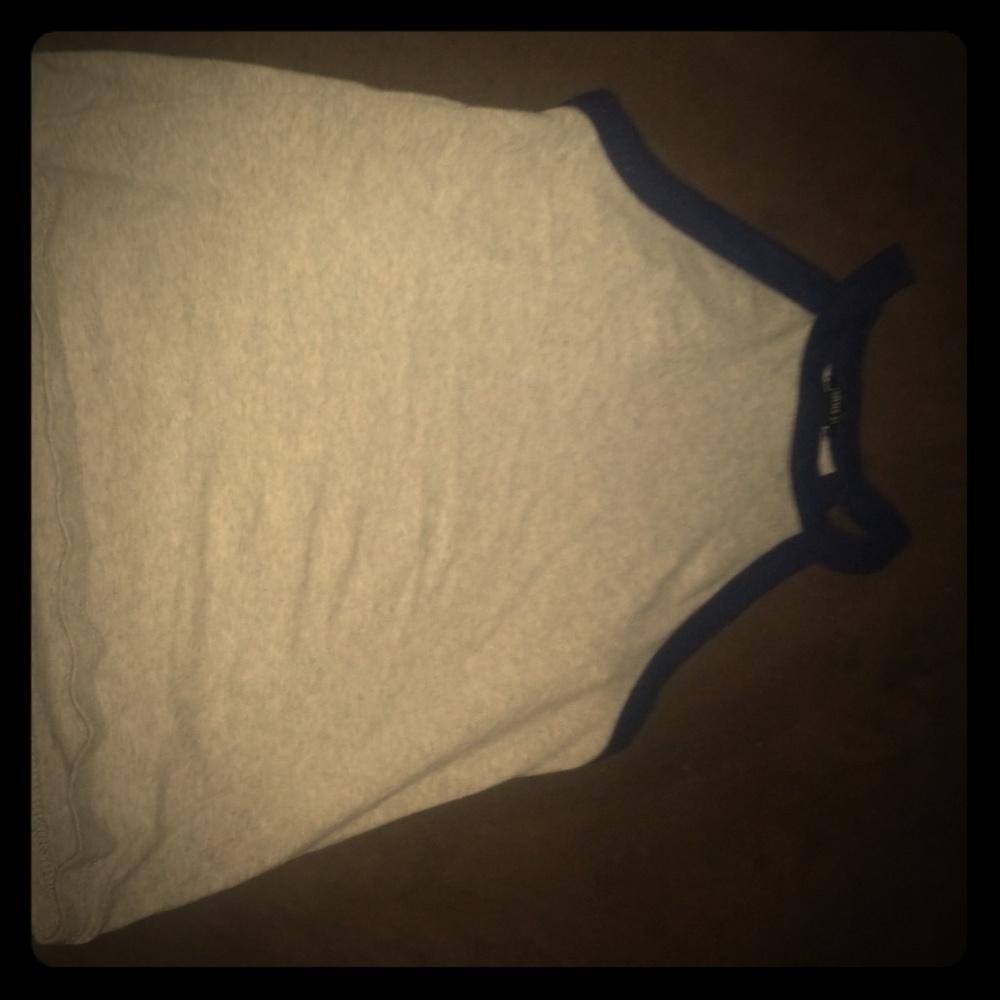 Gray and blue crop top